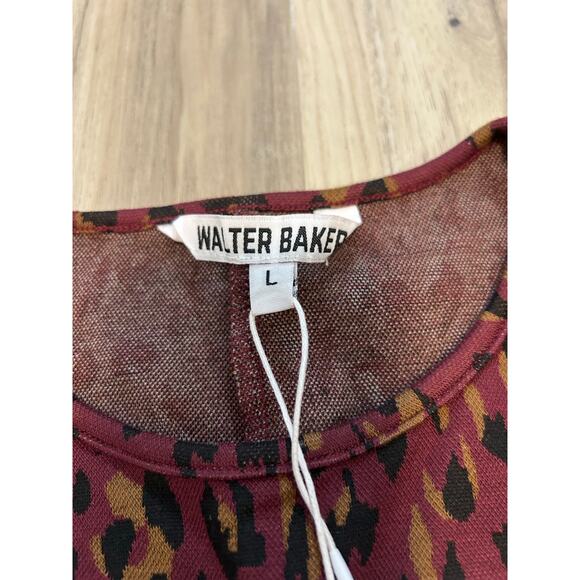 NWT! WALTER BAKER Size Large Women's Maroon Fitted Sylvie Long Sleeve Top/Shirt - Picture 2 of 5